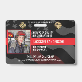 Crachá Foto do corpo de bombeiros Foto do funcionário