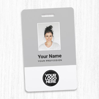 Crachá Foto do funcionário da Cinza personalizada, código
