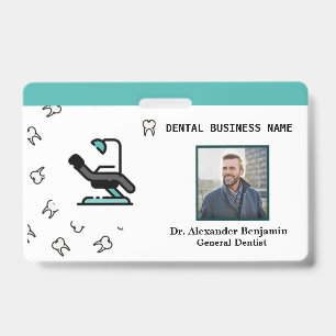 Crachá Foto do Funcionário da Empresa Logotipo do Dentist