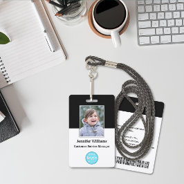 Crachá Foto do Funcionário da Equipe Personalizada Nome L