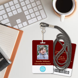 Crachá Foto do Funcionário da Equipe Personalizada Nome L