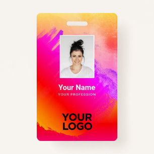 Crachá Foto do Funcionário do Rainbow Paint, Código do Ba