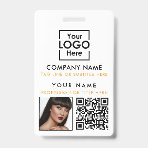 Crachá Foto do funcionário ID Código QR personalizado Imp