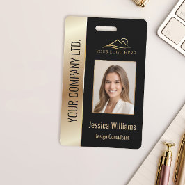 Crachá Foto do funcionário ID QR Código de barras Seu log