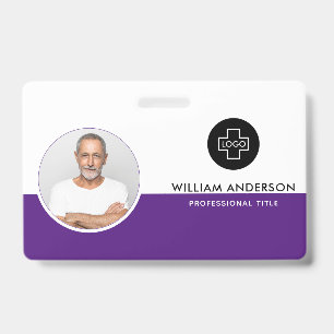 Crachá Foto do funcionário personalizada, código de barra