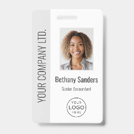 Crachá Foto do Funcionário Personalizada, Logotipo, Nome 