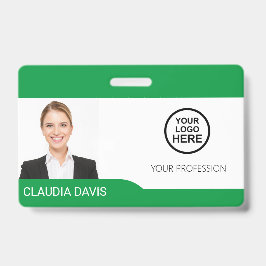 Crachá Foto do Funcionário Personalizada, Nome, Logotipo,