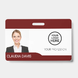 Crachá Foto do Funcionário Personalizada, Nome, Logotipo,
