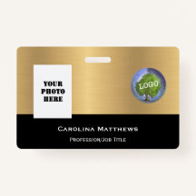 Foto do logotipo empresarial preto Dourado