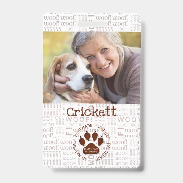 Crachá Foto e nome comercial com a Pata Marrom (Frente)