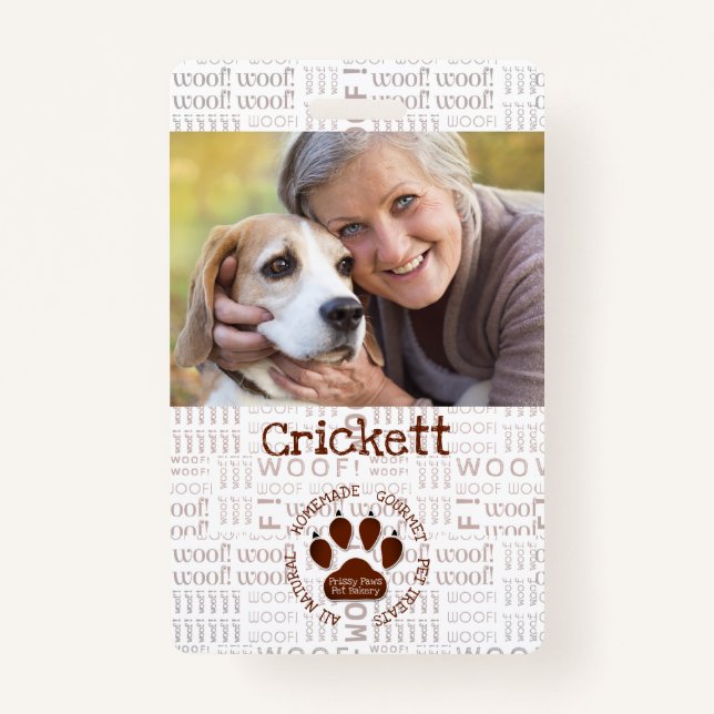 Crachá Foto e nome comercial com a Pata Marrom (Frente)