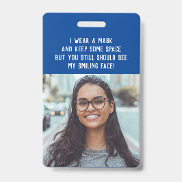 Crachá Foto e nome de professor azul