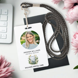 Crachá Foto Elegante Profissional de Dentist Office