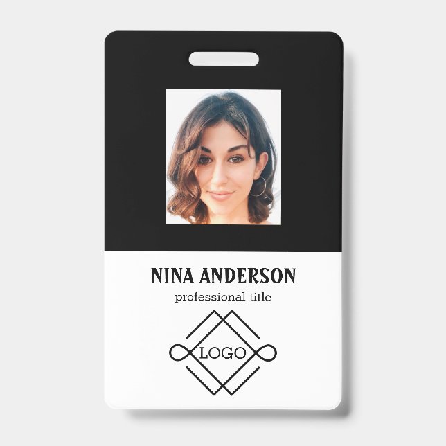 Crachá Foto em Fundo Preto (Frente)