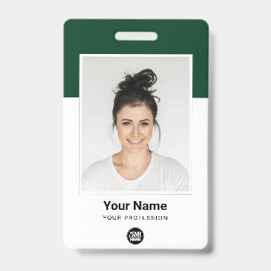Crachá Foto enorme do funcionário personalizado Código QR