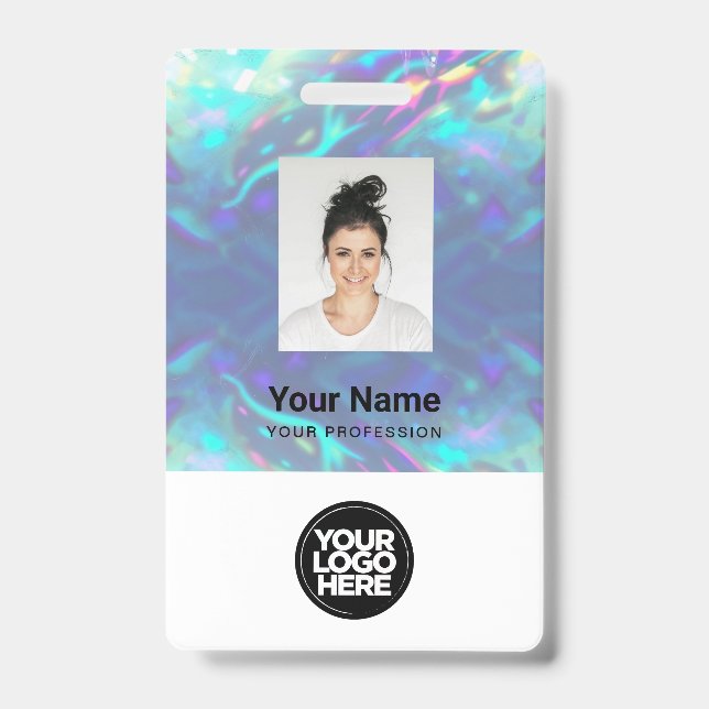 Crachá Foto holográfica do funcionário, código do Bar, lo (Front)