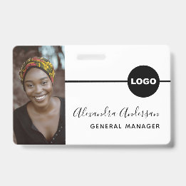 Crachá Foto ID de Funcionário Logotipo da Empresa Código