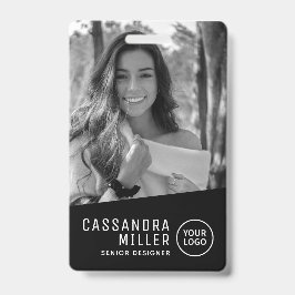 Crachá Foto Monocromática ID Personalizado de Funcionário