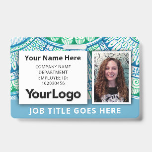 Crachá Foto Nome Personalizado de Funcionário Corporativo