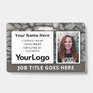 Crachá Foto Nome Personalizado de Funcionário Corporativo