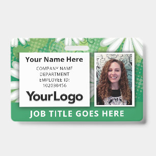 Crachá Foto Nome Personalizado de Funcionário Corporativo
