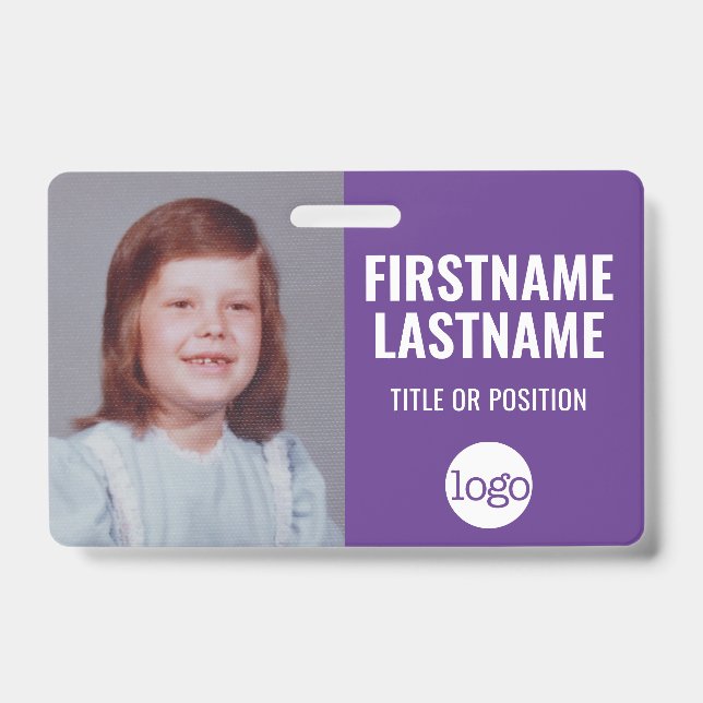 Crachá Foto para identificação de funcionário essencial,  (Frente)