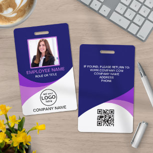 Crachá Foto personalizada com código de barras de funcion