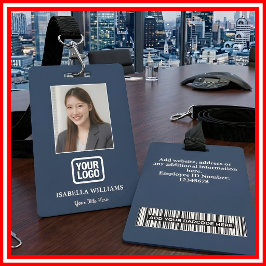 Crachá Foto Personalizada de Funcionário, Código de Barra