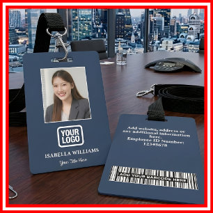 Crachá Foto Personalizada de Funcionário, Código de Barra