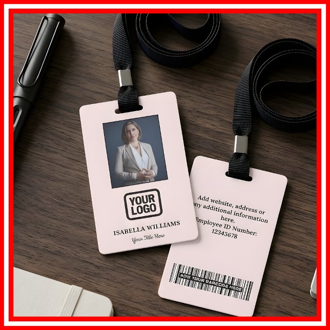 Crachá Foto Personalizada de Funcionário, Código de Barra (Criador carregado)