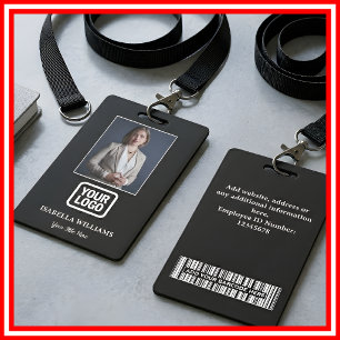 Crachá Foto Personalizada de Funcionário, Código de Barra
