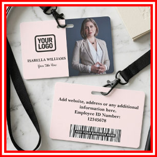 Crachá Foto Personalizada de Funcionário, Código de Barra