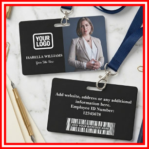Crachá Foto Personalizada de Funcionário, Código de Barra