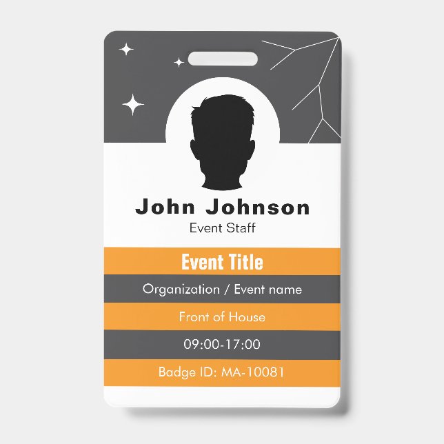 Crachá Foto Personalizada de Funcionário, Código QR, Crac (Frente)