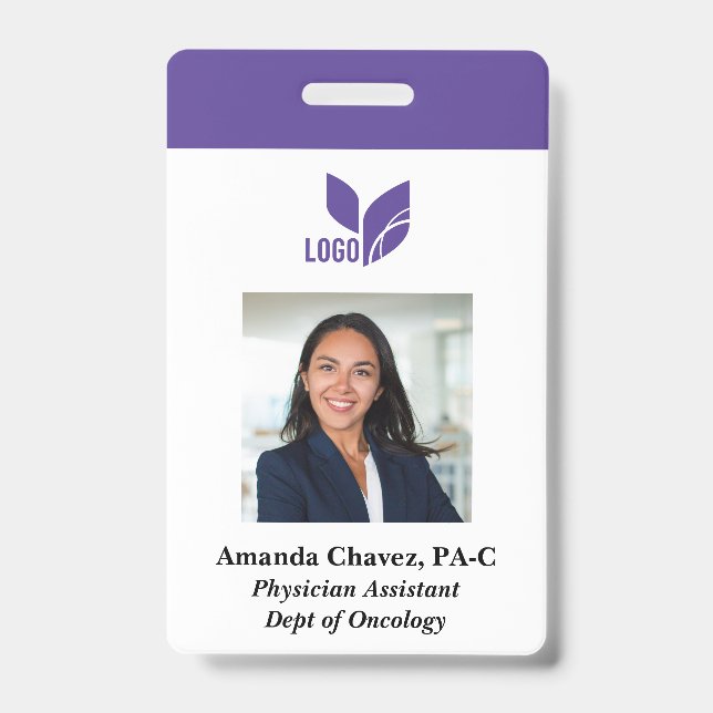 Crachá Foto Personalizada de Funcionário com Nome para Em (Frente)