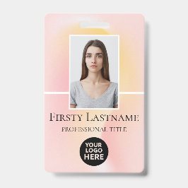 Crachá Foto personalizada do funcionário, código de barra