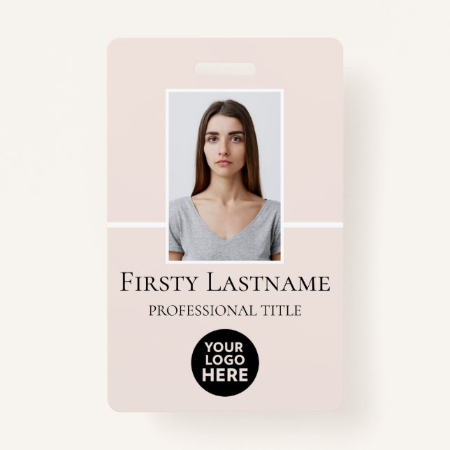 Crachá Foto personalizada do funcionário, código de barra (Frente)