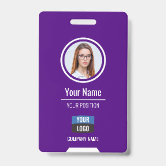 Crachá Foto personalizada do funcionário, código de barra