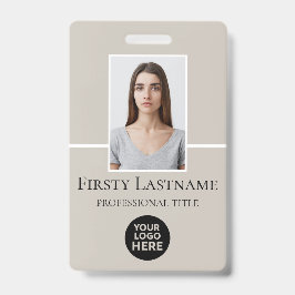Crachá Foto personalizada do funcionário, código de barra