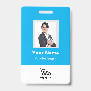Crachá Foto personalizada do funcionário, código QR, lo