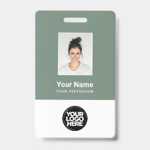 Crachá Foto personalizada do funcionário, código QR, logo