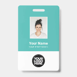 Crachá Foto personalizada do funcionário, código Qr, logo