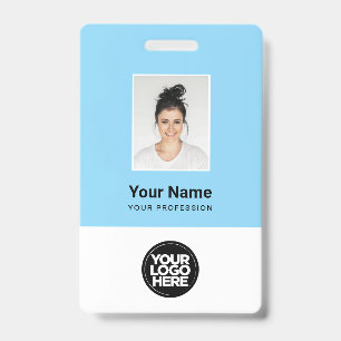 Crachá Foto personalizada do funcionário, código Qr, logo