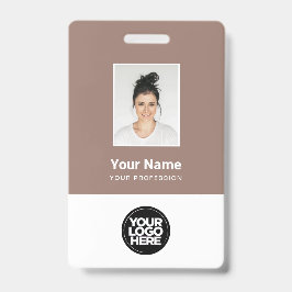 Crachá Foto personalizada do funcionário, código Qr, logo