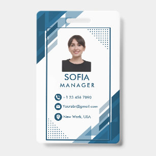 Crachá Foto personalizada do funcionário corporativo, nom