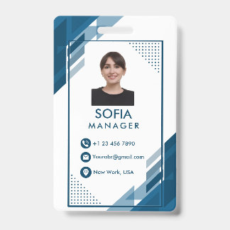 Crachá Foto personalizada do funcionário corporativo, nom