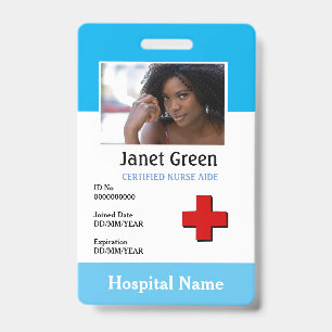 Crachá Foto personalizada do funcionário Enfermeira Médic