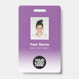 Crachá Foto Personalizada do Funcionário Gradiente Roxo