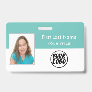 Crachá Foto personalizada do funcionário | Logotipo, Crac