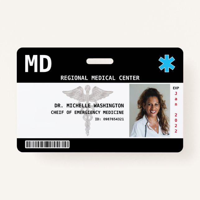 Crachá Foto personalizada do funcionário, logotipo, Crach (Frente)